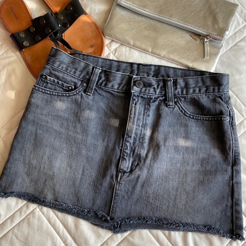 Free people denim mini skirt